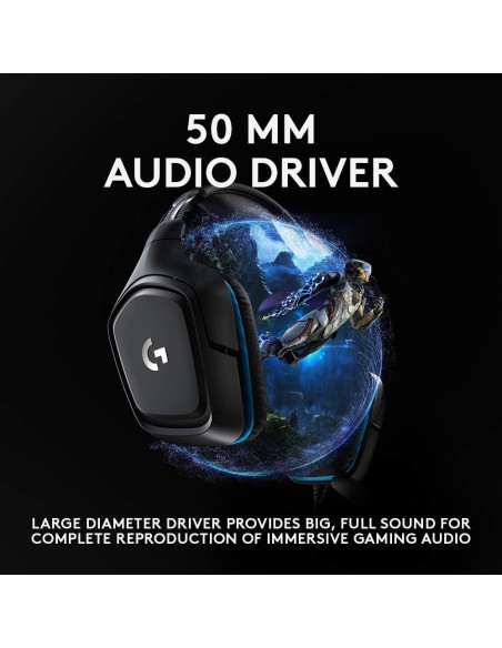 Геймърски слушалки Logitech G432, Микрофон, Черни