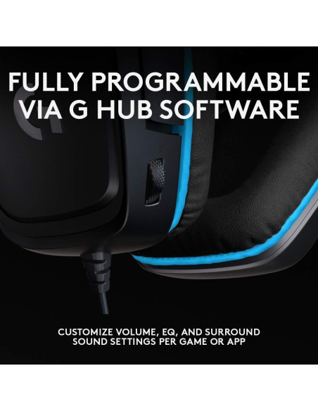 Геймърски слушалки Logitech G432, Микрофон, Черни