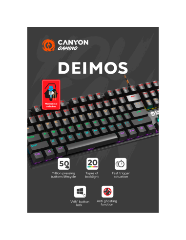 CANYON keyboard Deimos GK-4 Rainbow US Wired Black