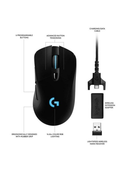 Геймърска мишка Logitech, G703, Оптична, Безжична, USB