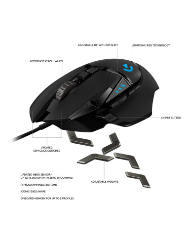 Геймърска мишка Logitech G502 HERO Proteus Spectrum RGB