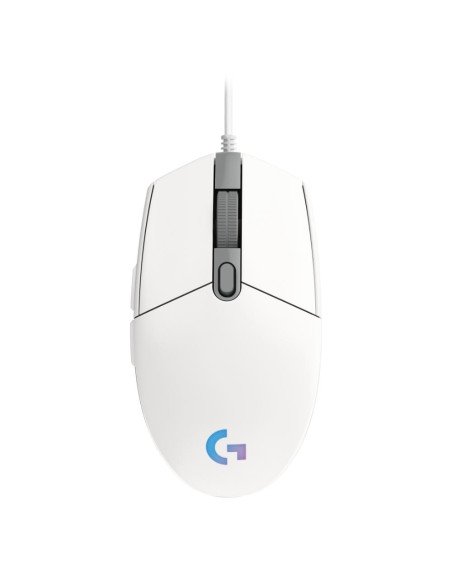 Геймърска мишка Logitech G102 LightSync, RGB, Оптична, Жична, USB, Бяла