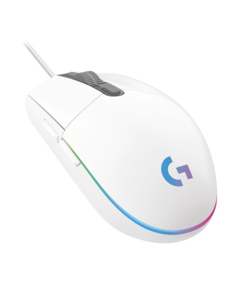 Геймърска мишка Logitech G102 LightSync, RGB, Оптична, Жична, USB, Бяла