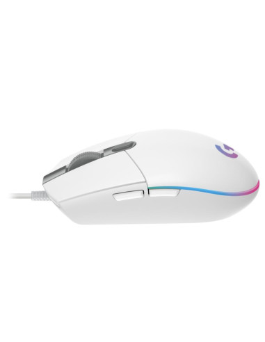 Геймърска мишка Logitech G102 LightSync, RGB, Оптична, Жична, USB, Бяла