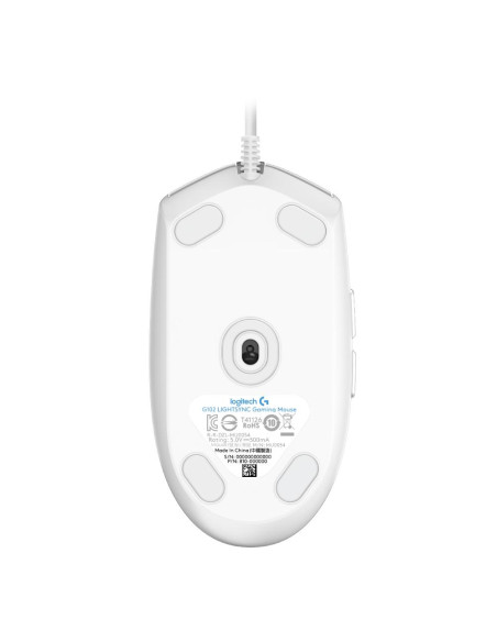 Геймърска мишка Logitech G102 LightSync, RGB, Оптична, Жична, USB, Бяла