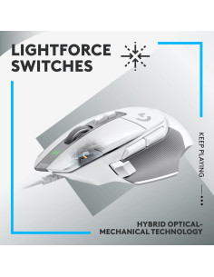 Геймърска мишка Logitech, G502 X, Оптична,  Жична, USB, Бяла 2
