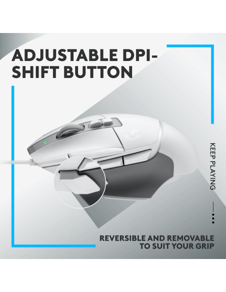 Геймърска мишка Logitech, G502 X, Оптична,  Жична, USB, Бяла