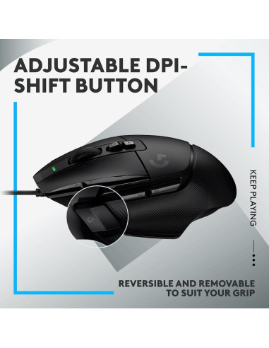 Геймърска мишка Logitech, G502 X, Оптична,  Жична, USB, Черна