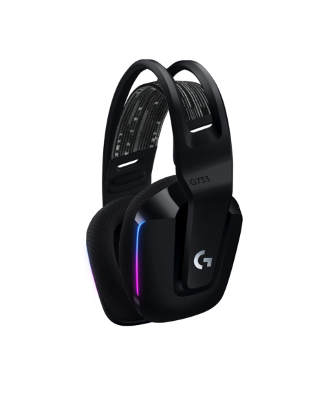 Геймърски слушалки Logitech G733 Lightspeed Wireless RGB, Микрофон, Черни
