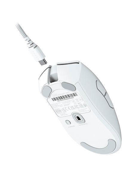 Razer DeathAdder V3 Pro - White Edition, Ergonomic Wireless Gaming Mouse, Speedflex Charging Cable USB Type C, 30000DPI, Opti
