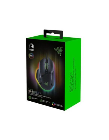 Razer Basilisk V3, 2nd-gen Razer Optical Mouse Switch rated for 70 million clicks, Optical Sensor - 26,000 DPI, 4-way Razer H