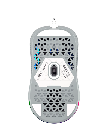 Endorfy GEM Plus Onyx White Gaming Mouse, PIXART PAW3370 Optical Gaming Sensor, 19000DPI, 67G Lightweight design, KAILH GM 8.