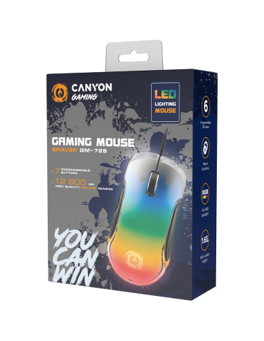 CANYON mouse Braver GM-728 LED Crystal 7buttons Wired Black