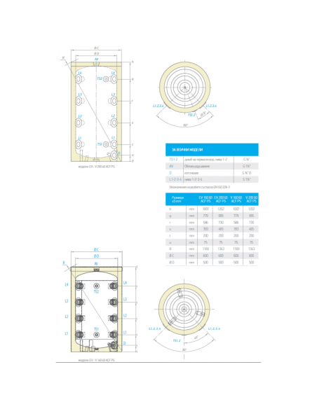 Буферен съд TESY „Анти Конденз“ 200л., емайлиран, подов монтаж