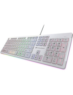 COUGAR Vantar S White, Gaming Keyboard, Flat Caps With Scissor-Switch, 19-Key Rollover, Eight Backlight Effects, Anti-Ghostin
