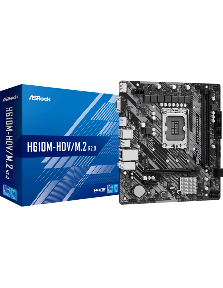Дънна платка ASRock H610M-HDV/M.2 R 2.0, LGA1700, DDR4, mATX