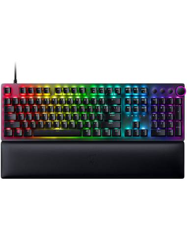 Razer Huntsman V2, Optical Gaming Keyboard (Linear Red Switch), US Layout, Doubleshot PBT Keycaps, Sound Dampening Foam, Raze