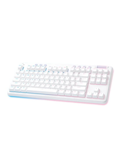 Безжична геймърска механична клавиатура Logitech G G715, TKL, Tactile, RGB LED, US Layout, бяла