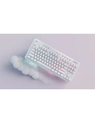 Безжична геймърска механична клавиатура Logitech G G715, TKL, Tactile, RGB LED, US Layout, бяла