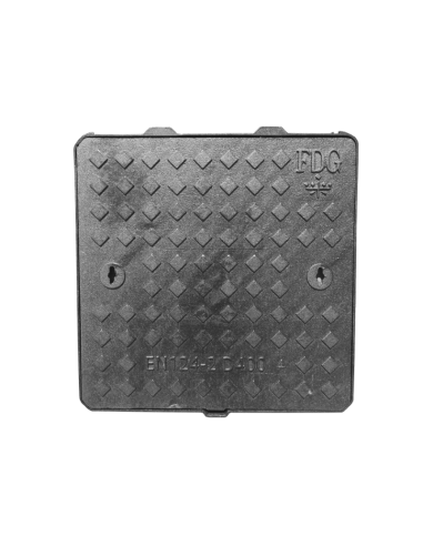 Чугунен капак 600x600 D400 плътен, квадратен