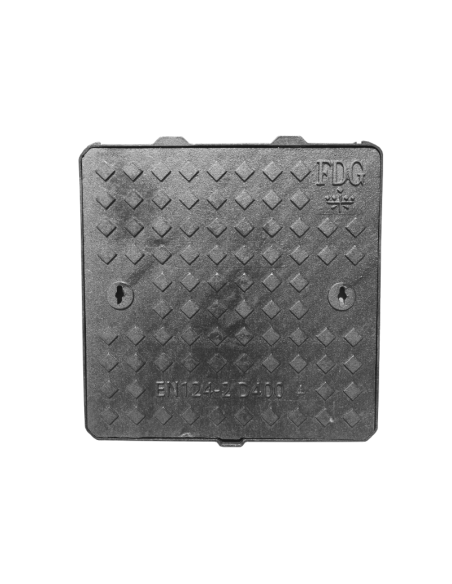 Чугунен капак 600x600 D400 плътен, квадратен