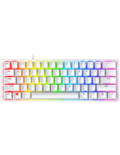 Razer Huntsman Mini White, Linear Optical Switch, size 60-, RGB Chroma, Doubleshot PBT Keycaps, Standard Bottom Row Layout, F
