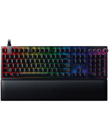Razer Huntsman V2, Optical Gaming Keyboard with Near-zero Input Latency (Clicky Optical Switch), US Layout, Doubleshot PBT Ke