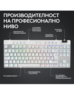 Геймърска механична клавиатура Logitech G Pro X TKL White - Tactile 2