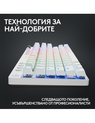 Геймърска механична клавиатура Logitech G Pro X TKL White - Tactile
