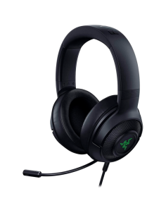 Razer Kraken V3 X USB, Gaming Headset, HyperClear Cardioid Mic, TriForce 40mm Drivers, Hybrid fabric and memory foam ear cush