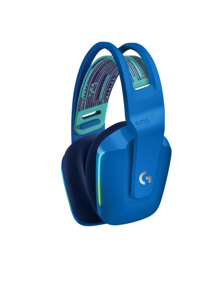 Геймърски слушалки Logitech G733 Blue Lightspeed Wireless RGB, Микрофон, Сини