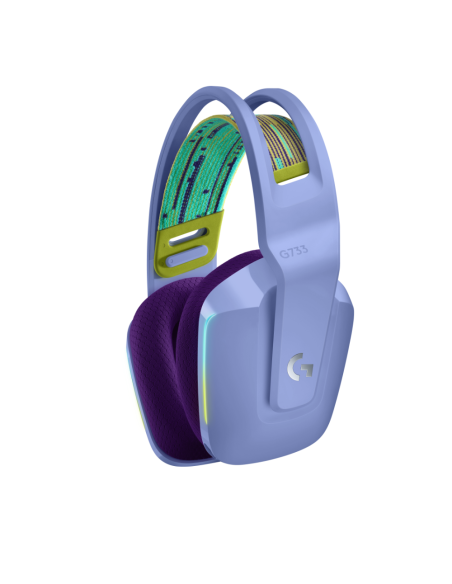 Геймърски слушалки Logitech G733 Lilac Lightspeed Wireless RGB, Микрофон, Лилави
