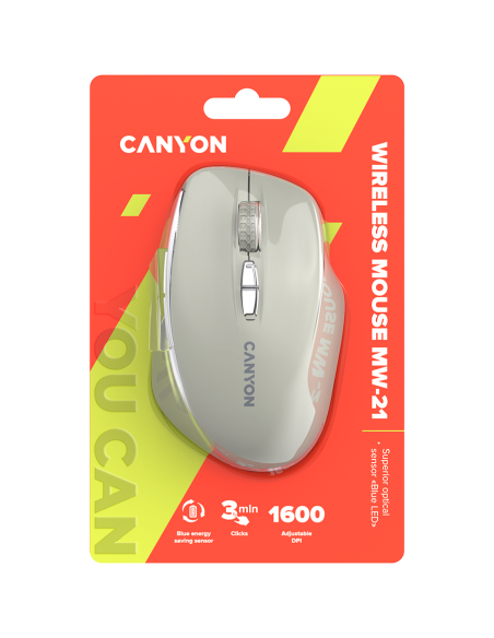CANYON mouse MW-21 BlueLED 7buttons Wireless Cosmic Latte