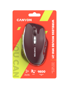 CANYON mouse MW-21 BlueLED 7buttons Wireless Burgundy Red