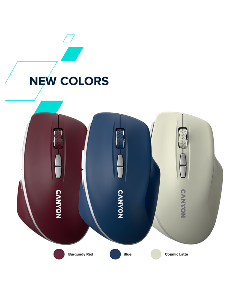CANYON mouse MW-21 BlueLED 7buttons Wireless Burgundy Red