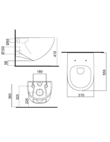 Висяща тоалетна Fluenta Rimless с капак Slim