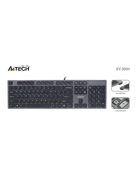 Клавиатура A4tech KV-300H, 2 х USB порт