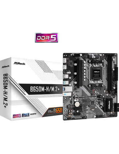 Дънна платка ASROCK B650M-H/M.2+, Socket AM5, 2xDDR5