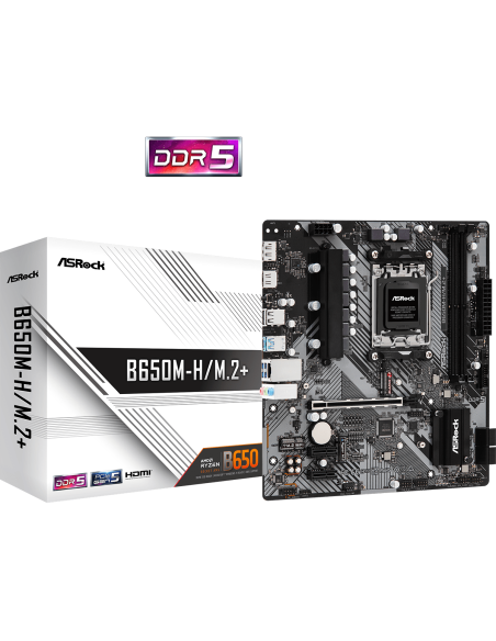 Дънна платка ASROCK B650M-H/M.2+, Socket AM5, 2xDDR5