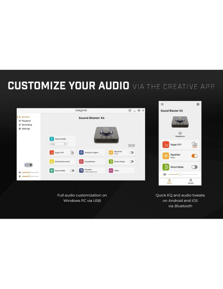 Външна звукова карта Creative Sound Blaster X4, USB-C, DAC, Super X-FI, TOSLINK