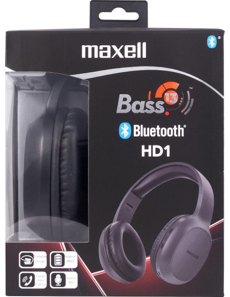 Слушалки блутут  MAXELL BASS 13 B13-HD1, Черни