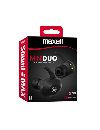 Блутут слушалки Maxell MINI DUO, True Wireless, Bluetooth 5.0, Черни