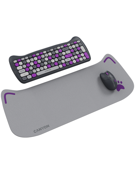 CANYON HSET-W6 Keyboard+Mouse Kitty Edition AAA+АА Wireless Violet