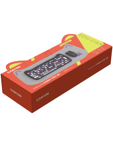 CANYON HSET-W6 Keyboard+Mouse Kitty Edition AAA+АА Wireless Violet