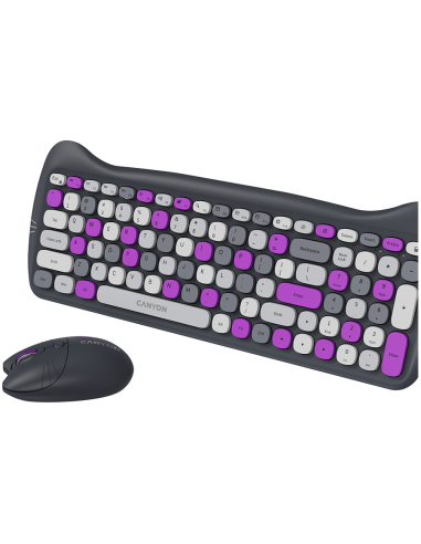 CANYON HSET-W6 Keyboard+Mouse Kitty Edition AAA+АА Wireless Violet