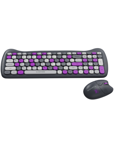 CANYON HSET-W6 Keyboard+Mouse Kitty Edition AAA+АА Wireless Violet