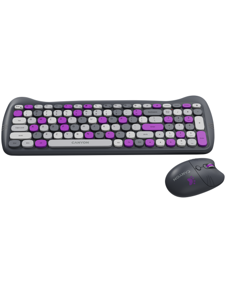 CANYON HSET-W6 Keyboard+Mouse Kitty Edition AAA+АА Wireless Violet