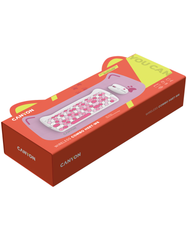 CANYON HSET-W6 Keyboard+Mouse Kitty Edition AAA+АА Wireless Pink