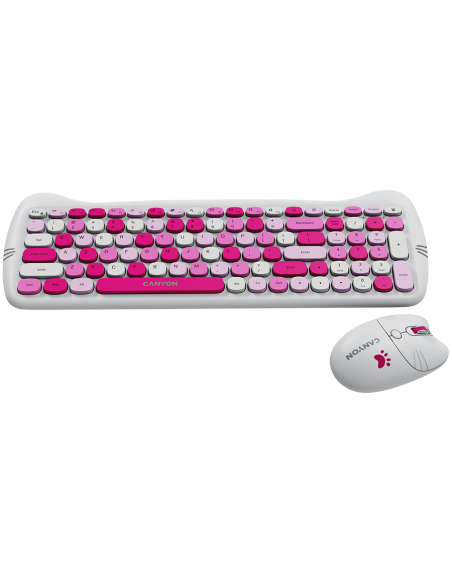 CANYON HSET-W6 Keyboard+Mouse Kitty Edition AAA+АА Wireless Pink