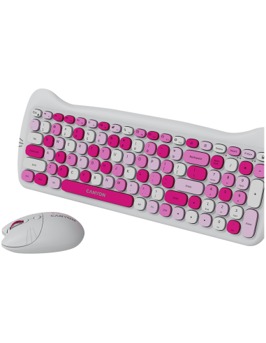 CANYON HSET-W6 Keyboard+Mouse Kitty Edition AAA+АА Wireless Pink